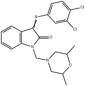 3-[(3,4-dichlorophenyl)imino]-1-[(2,6-dimethyl-4-morpholinyl)methyl]-1,3-dihydro-2H-indol-2-one Structure