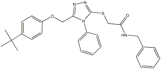 N-benzyl-2-({5-[(4-tert-butylphenoxy)methyl]-4-phenyl-4H-1,2,4-triazol-3-yl}sulfanyl)acetamide Structure