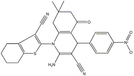 2-amino-1-(3-cyano-4,5,6,7-tetrahydro-1-benzothien-2-yl)-4-{4-nitrophenyl}-7,7-dimethyl-5-oxo-1,4,5,6,7,8-hexahydro-3-quinolinecarbonitrile|