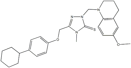 312281-87-1 5-[(4-cyclohexylphenoxy)methyl]-2-[(6-methoxy-3,4-dihydro-1(2H)-quinolinyl)methyl]-4-methyl-2,4-dihydro-3H-1,2,4-triazole-3-thione