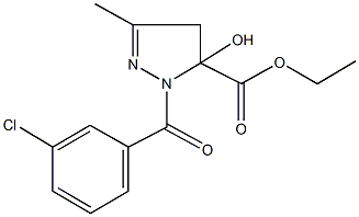 ethyl 1-(3-chlorobenzoyl)-5-hydroxy-3-methyl-4,5-dihydro-1H-pyrazole-5-carboxylate 结构式