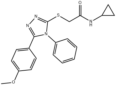 N-cyclopropyl-2-{[5-(4-methoxyphenyl)-4-phenyl-4H-1,2,4-triazol-3-yl]sulfanyl}acetamide Struktur