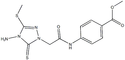 methyl 4-({[4-amino-3-(methylsulfanyl)-5-thioxo-4,5-dihydro-1H-1,2,4-triazol-1-yl]acetyl}amino)benzoate Struktur