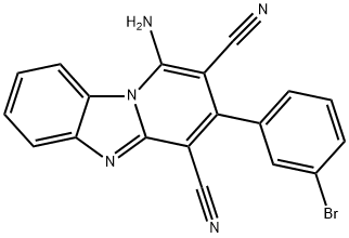 1-amino-3-(3-bromophenyl)pyrido[1,2-a]benzimidazole-2,4-dicarbonitrile Struktur