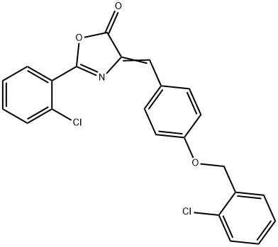 4-{4-[(2-chlorobenzyl)oxy]benzylidene}-2-(2-chlorophenyl)-1,3-oxazol-5(4H)-one 结构式