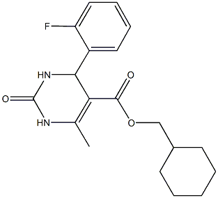 cyclohexylmethyl 4-(2-fluorophenyl)-6-methyl-2-oxo-1,2,3,4-tetrahydro-5-pyrimidinecarboxylate Structure