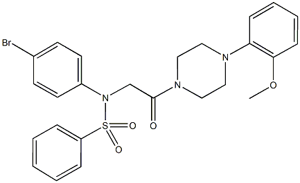 N-(4-bromophenyl)-N-{2-[4-(2-methoxyphenyl)-1-piperazinyl]-2-oxoethyl}benzenesulfonamide Structure