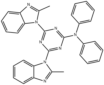 4,6-bis(2-methyl-1H-benzimidazol-1-yl)-N,N-diphenyl-1,3,5-triazin-2-amine Structure