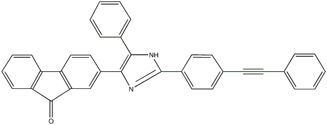 2-{5-phenyl-2-[4-(phenylethynyl)phenyl]-1H-imidazol-4-yl}-9H-fluoren-9-one Struktur