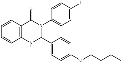 2-(4-butoxyphenyl)-3-(4-fluorophenyl)-2,3-dihydro-4(1H)-quinazolinone 结构式
