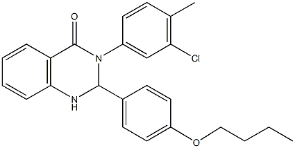 2-(4-butoxyphenyl)-3-(3-chloro-4-methylphenyl)-2,3-dihydro-4(1H)-quinazolinone Structure