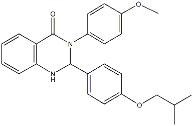 2-(4-isobutoxyphenyl)-3-(4-methoxyphenyl)-2,3-dihydro-4(1H)-quinazolinone Struktur