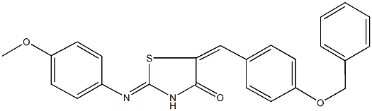5-[4-(benzyloxy)benzylidene]-2-[(4-methoxyphenyl)imino]-1,3-thiazolidin-4-one Struktur