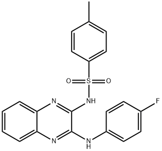 N-[3-(4-fluoroanilino)-2-quinoxalinyl]-4-methylbenzenesulfonamide Struktur