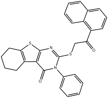 2-{[2-(1-naphthyl)-2-oxoethyl]sulfanyl}-3-phenyl-5,6,7,8-tetrahydro[1]benzothieno[2,3-d]pyrimidin-4(3H)-one Structure