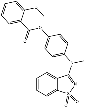 4-[(1,1-dioxido-1,2-benzisothiazol-3-yl)(methyl)amino]phenyl 2-methoxybenzoate Struktur
