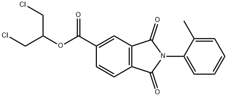 2-chloro-1-(chloromethyl)ethyl 2-(2-methylphenyl)-1,3-dioxo-5-isoindolinecarboxylate 结构式
