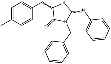 3-benzyl-5-(4-methylbenzylidene)-2-(phenylimino)-1,3-thiazolidin-4-one Struktur