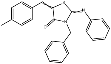 3-benzyl-5-(4-methylbenzylidene)-2-(phenylimino)-1,3-thiazolidin-4-one Structure