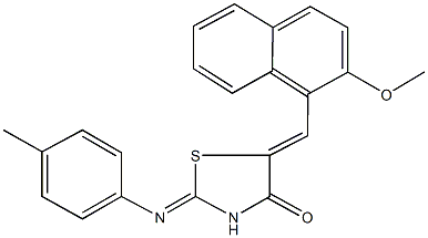 5-[(2-methoxy-1-naphthyl)methylene]-2-[(4-methylphenyl)imino]-1,3-thiazolidin-4-one Structure