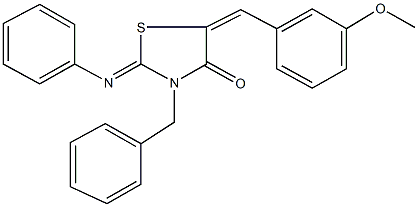 3-benzyl-5-(3-methoxybenzylidene)-2-(phenylimino)-1,3-thiazolidin-4-one|