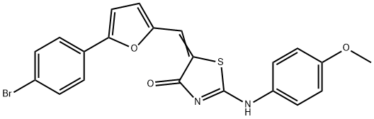 5-{[5-(4-bromophenyl)-2-furyl]methylene}-2-[(4-methoxyphenyl)imino]-1,3-thiazolidin-4-one,312291-25-1,结构式