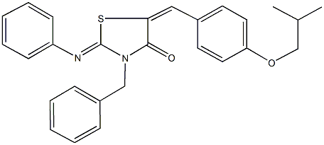 3-benzyl-5-(4-isobutoxybenzylidene)-2-(phenylimino)-1,3-thiazolidin-4-one Struktur
