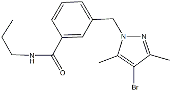 3-[(4-bromo-3,5-dimethyl-1H-pyrazol-1-yl)methyl]-N-propylbenzamide Struktur