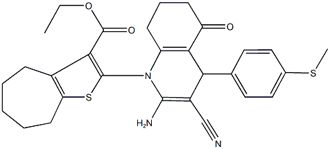 ethyl 2-(2-amino-3-cyano-4-[4-(methylsulfanyl)phenyl]-5-oxo-5,6,7,8-tetrahydro-1(4H)-quinolinyl)-5,6,7,8-tetrahydro-4H-cyclohepta[b]thiophene-3-carboxylate|