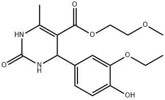 2-methoxyethyl 4-(3-ethoxy-4-hydroxyphenyl)-6-methyl-2-oxo-1,2,3,4-tetrahydro-5-pyrimidinecarboxylate 化学構造式