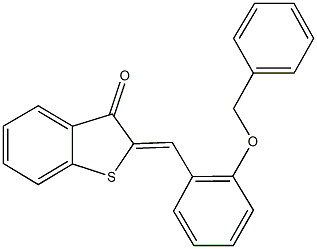 2-[2-(benzyloxy)benzylidene]-1-benzothiophen-3(2H)-one Struktur