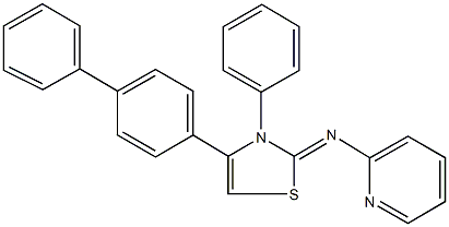 N-(4-[1,1'-biphenyl]-4-yl-3-phenyl-1,3-thiazol-2(3H)-ylidene)-N-(2-pyridinyl)amine 化学構造式