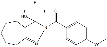 2-(4-methoxybenzoyl)-3-(trifluoromethyl)-2,3,3a,4,5,6,7,8-octahydrocyclohepta[c]pyrazol-3-ol Struktur