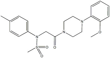 N-{2-[4-(2-methoxyphenyl)-1-piperazinyl]-2-oxoethyl}-N-(4-methylphenyl)methanesulfonamide,312317-02-5,结构式