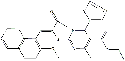 312317-18-3 ethyl 2-[(2-methoxy-1-naphthyl)methylene]-7-methyl-3-oxo-5-(2-thienyl)-2,3-dihydro-5H-[1,3]thiazolo[3,2-a]pyrimidine-6-carboxylate