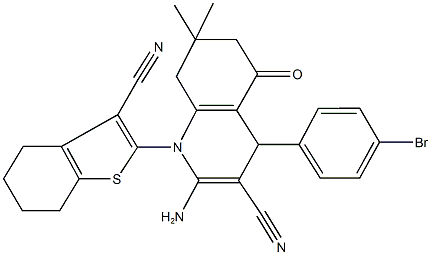 2-amino-4-(4-bromophenyl)-1-(3-cyano-4,5,6,7-tetrahydro-1-benzothien-2-yl)-7,7-dimethyl-5-oxo-1,4,5,6,7,8-hexahydro-3-quinolinecarbonitrile Structure