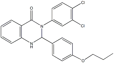 3-(3,4-dichlorophenyl)-2-(4-propoxyphenyl)-2,3-dihydro-4(1H)-quinazolinone Structure