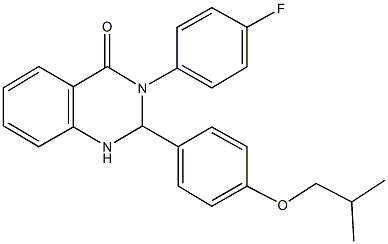 3-(4-fluorophenyl)-2-(4-isobutoxyphenyl)-2,3-dihydro-4(1H)-quinazolinone Struktur