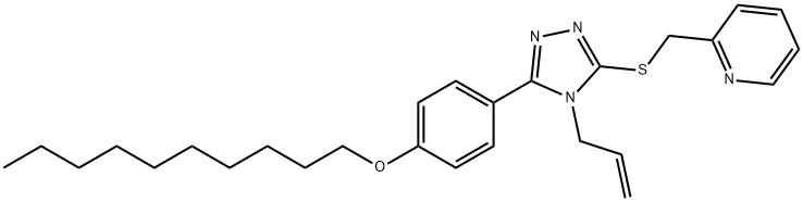 2-[({4-allyl-5-[4-(decyloxy)phenyl]-4H-1,2,4-triazol-3-yl}sulfanyl)methyl]pyridine 结构式