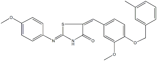 312495-93-5 5-{3-methoxy-4-[(3-methylbenzyl)oxy]benzylidene}-2-[(4-methoxyphenyl)imino]-1,3-thiazolidin-4-one