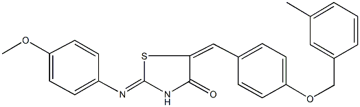 312496-01-8 2-[(4-methoxyphenyl)imino]-5-{4-[(3-methylbenzyl)oxy]benzylidene}-1,3-thiazolidin-4-one