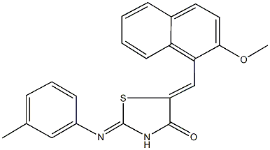 5-[(2-methoxy-1-naphthyl)methylene]-2-[(3-methylphenyl)imino]-1,3-thiazolidin-4-one,312496-02-9,结构式