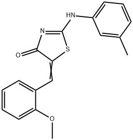 5-(2-methoxybenzylidene)-2-[(3-methylphenyl)imino]-1,3-thiazolidin-4-one Struktur