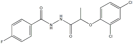 2-(2,4-dichlorophenoxy)-N'-(4-fluorobenzoyl)propanohydrazide Struktur
