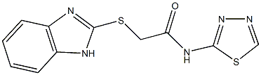 2-(1H-benzimidazol-2-ylsulfanyl)-N-(1,3,4-thiadiazol-2-yl)acetamide,312496-26-7,结构式