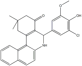 5-(3-chloro-4-hydroxy-5-methoxyphenyl)-2,2-dimethyl-2,3,5,6-tetrahydrobenzo[a]phenanthridin-4(1H)-one 结构式