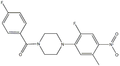 1-(4-fluorobenzoyl)-4-{2-fluoro-4-nitro-5-methylphenyl}piperazine 结构式