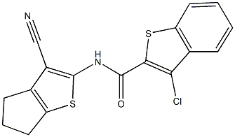 3-chloro-N-(3-cyano-5,6-dihydro-4H-cyclopenta[b]thien-2-yl)-1-benzothiophene-2-carboxamide,312496-90-5,结构式