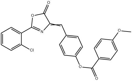 4-[(2-(2-chlorophenyl)-5-oxo-1,3-oxazol-4(5H)-ylidene)methyl]phenyl 4-methoxybenzoate Structure