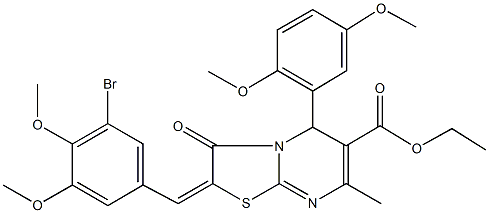 ethyl 2-(3-bromo-4,5-dimethoxybenzylidene)-5-(2,5-dimethoxyphenyl)-7-methyl-3-oxo-2,3-dihydro-5H-[1,3]thiazolo[3,2-a]pyrimidine-6-carboxylate Structure